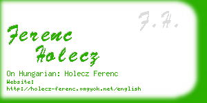 ferenc holecz business card